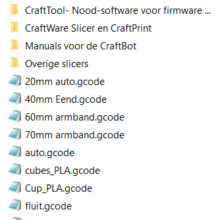 The content of the USB stick as delivered by CraftBot.nl