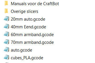 The content of the USB stick as delivered by CraftBot.nl